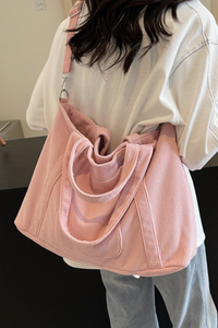 Women's Streetwear Corduroy Large-Capacity 3-Way Tote Bag