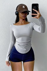 Women's Long Sleeve Boat Neck Yoga Top