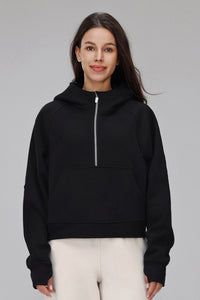 Women Cropped Fleece Hooded Hoodie