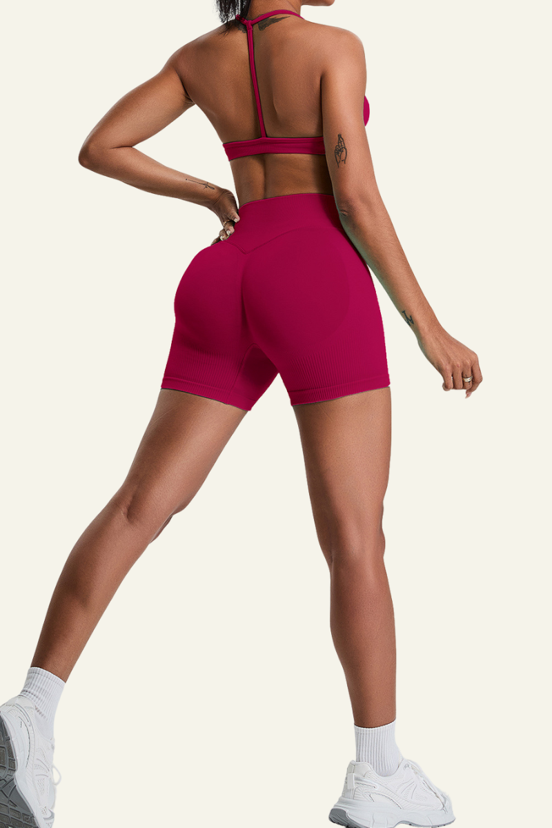 Women's Two-Piece Set:Halterneck Bra And High-Waist Short