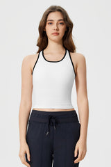 Women Sleeveless With Chest Pad Shock Slim Thin Yoga Fitness Exercise Tank Tops