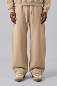 Unisex Fall Streetwear Curved Wide-Leg Fleece Sweatpants