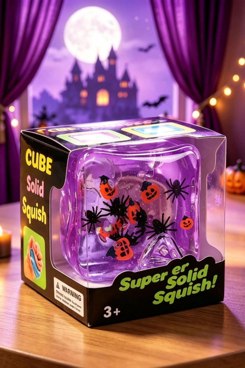 Halloween Magic Crystal Cube Squishy Fidget Toy with Box