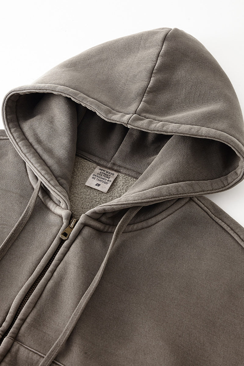Women's zippered fleece cropped sweatshirt jacket