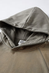 Washed raglan sleeve hooded sweatshirt