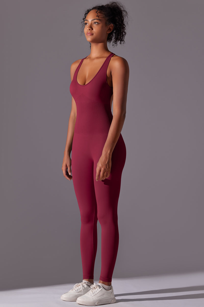 Seamless Women'S I-Back Yoga Sport Jumpsuit