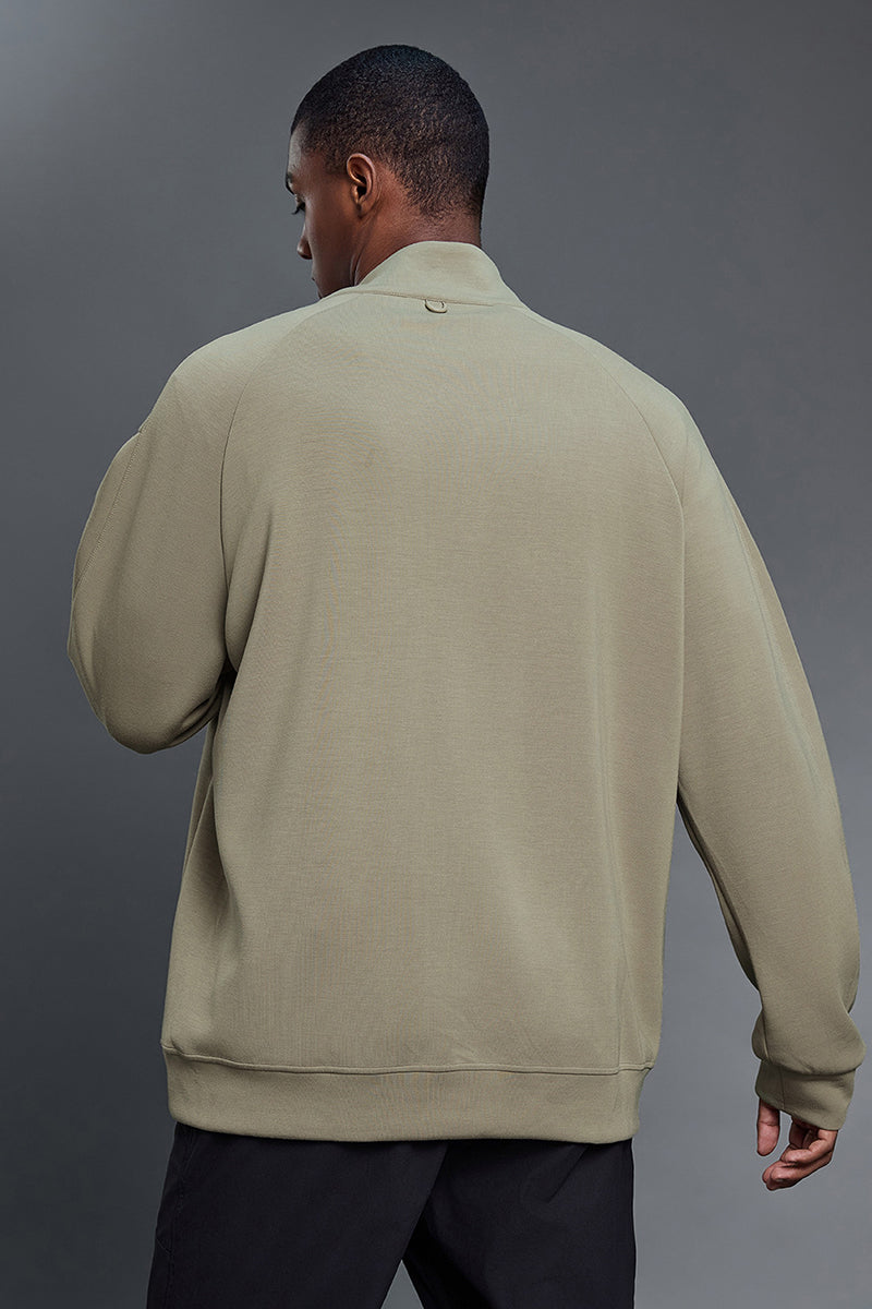 Men Air Layer Half-Zip Comfortable Loose Hoodie