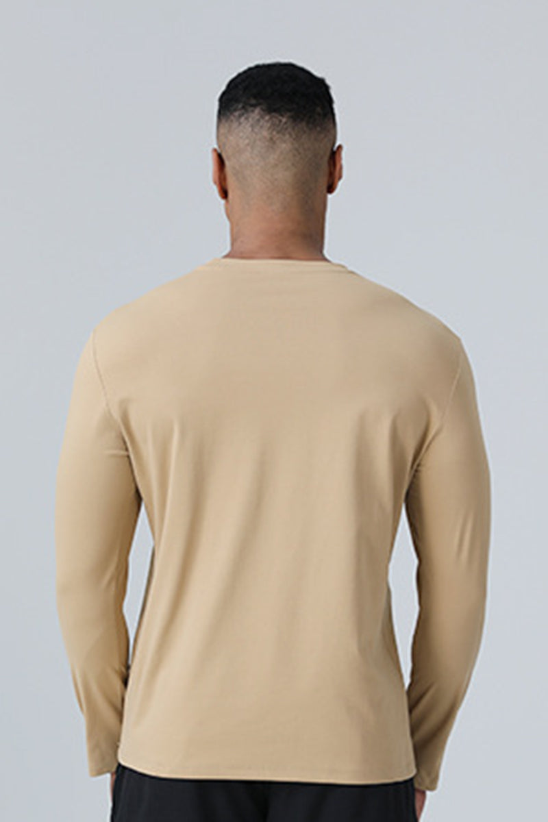 Men Quick-Dry Round-Neck Training Long Sleeve T-Shirt