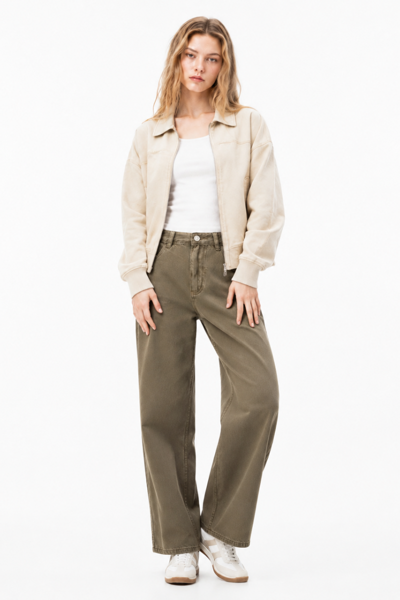 Women's Fall Mid Rise Vintage Casual Jeans