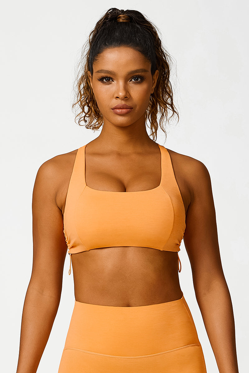 Women'S Drawstring Sports U-Neck Bra