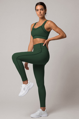 Women's Yoga Sets: Wide Straps Bra And High Waist Leggings