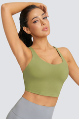 Women's Athletic V-Back Slim Fit Solid Yoga Bra