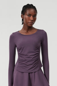 Women Plus-Size Smooth Quick-Dry Sun Protection Loose Fit Training Long Sleeve Top