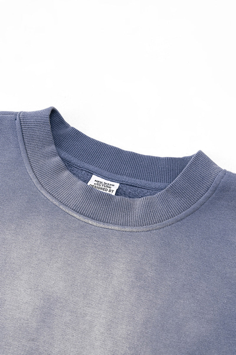 Gradient fleece loose-fitting crewneck sweatshirt