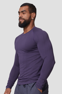 Men's Athletic Seamless Jacquard Long Sleeve T-shirt