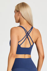 Detachable Chest Pad Cross-Back Sports Bra