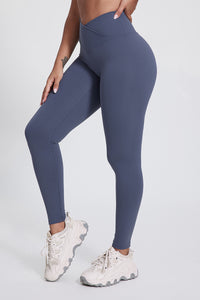 Women'S Bright Crossover High-Waisted Hip Lift Dance Stretch Cropped Pants
