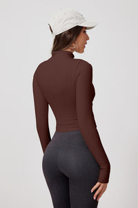 Women'S Zippered Stand-Up Collar Warm Yoga Sports Long Sleeve Jacket