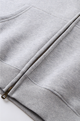 Unisex Boxy Cropped Zip-Up Fleece Hoodie