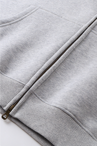 Unisex Boxy Cropped Zip-Up Fleece Hoodie