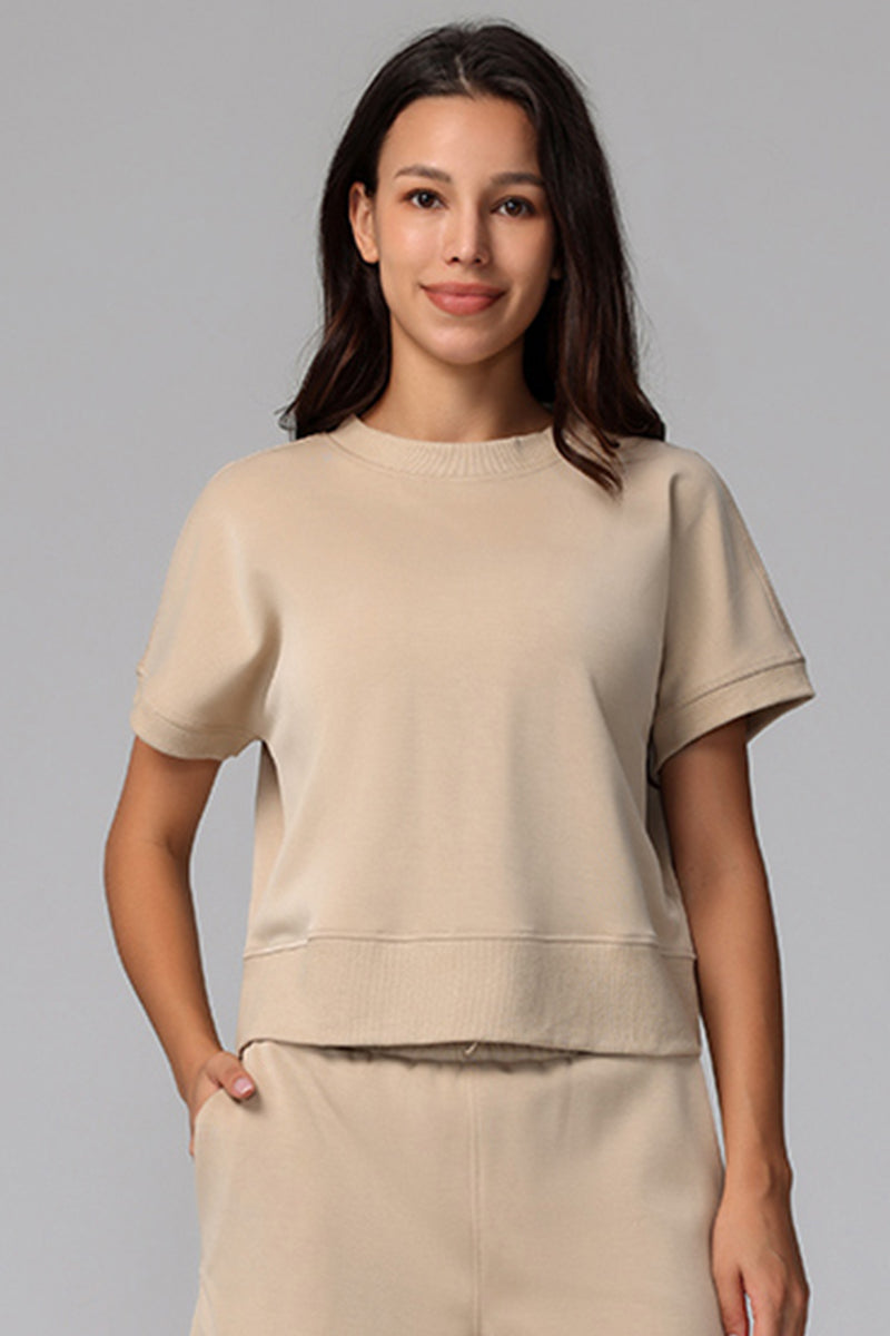 Solid Color Super Soft Air Layer Short-Sleeved Top