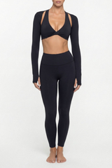 Women's Twist Front Long Sleeve T-shirt & Leggings 2-Piece Set