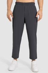 Men Summer Loose Lightweight Quick-Dry Breathable Straight Leg Cropped Casual Workout Sport Pants