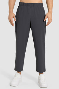 Men Summer Loose Lightweight Quick-Dry Breathable Straight Leg Cropped Casual Workout Sport Pants