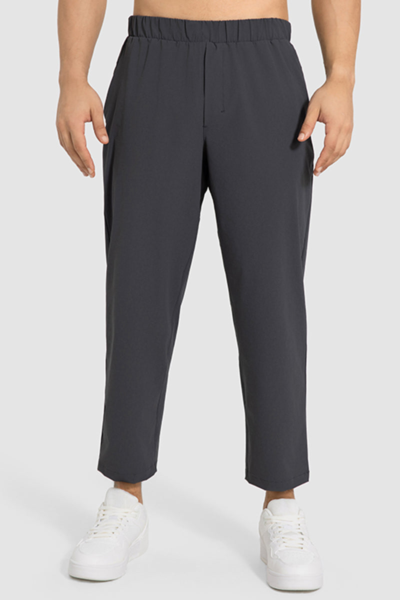 Men Summer Loose Lightweight Quick-Dry Breathable Straight Leg Cropped Casual Workout Sport Pants