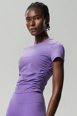 Women Plus-Size Honeycomb Waist Quick-Dry Slim-Fit Summer Yoga Training Top