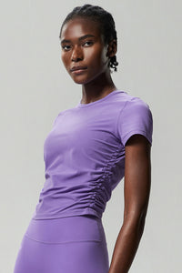 Women Plus-Size Honeycomb Waist Quick-Dry Slim-Fit Summer Yoga Training Top