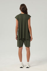 Vintage Washed Distressed Slit Sleeveless Tank Tops