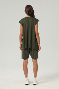 Vintage Washed Distressed Slit Sleeveless Tank Tops
