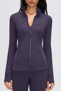Women's Fall Stand Collar Slim Fit Breathable Sports Jacket