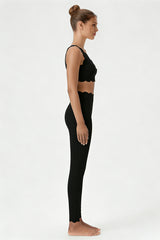 Women's Scalloped Edge Sets:Sports Bra &  High-Waist Legging