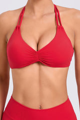 Women Double Adjustable Clasp Hanging Neck Beauty Back Fastening Quick Drying Sports Fitness Yoga Bra