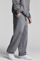 Faded, frayed-edged sweatpants