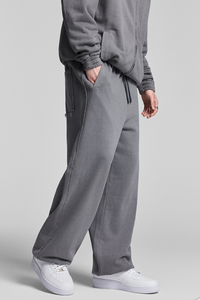 Faded, frayed-edged sweatpants