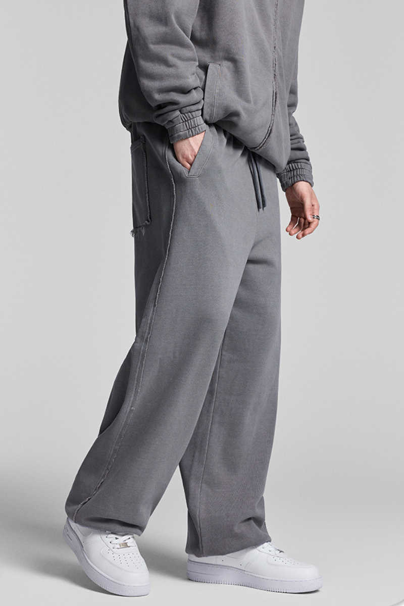 Faded, frayed-edged sweatpants