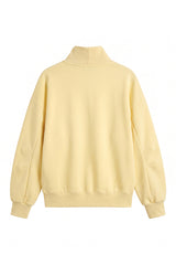 Women's Fall Solid Fleece Loose Mock Neck Sweatshirt