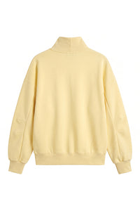 Women's Fall Solid Fleece Loose Mock Neck Sweatshirt