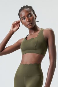 Women Wave-Edge Double-Strap High-Impact Quick-Dry Sports Bra