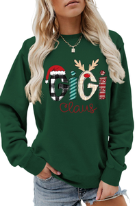 Christmas Print Crew Neck Loose Pullover Sweatshirt
