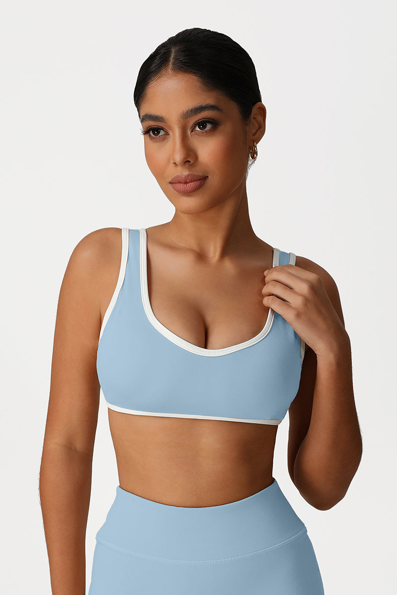 Women Color-Block Supportive High-Impact Naked-Feel Sports Bra