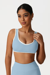 Women Color-Block Supportive High-Impact Naked-Feel Sports Bra