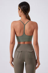 Women Running Sexy Y Back Anti-Shock Gathering Yoga Sports Bra