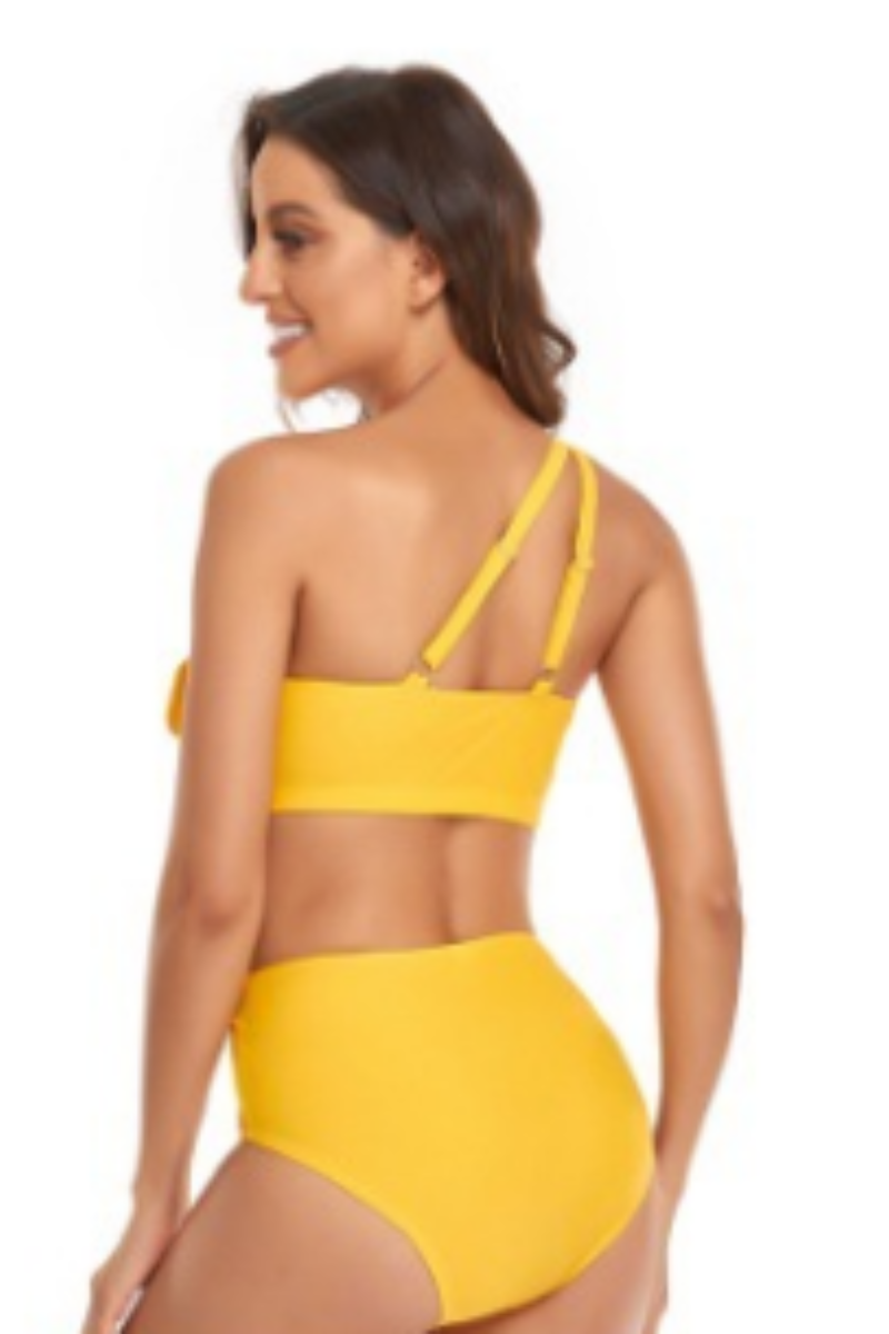 Women's One-Shoulder Flounce Belted Bikini