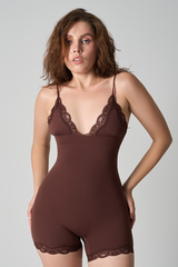 Women's V-Neck Lace Shapewear Spaghetti Strap Jumpsuit