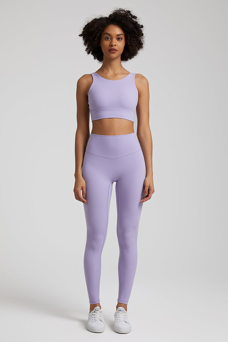 Double Strap Bra + 2-Piece Sports Leggings Set