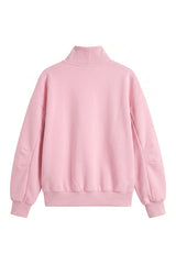 Women's Fall Solid Fleece Loose Mock Neck Sweatshirt